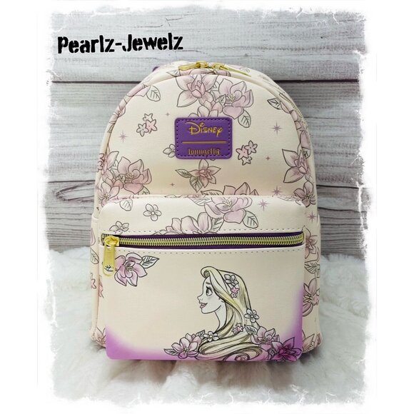 Loungefly Handbags - Loungefly Disney Princess Rapunzel Tangled Sketch Floral Mini Backpack NWT